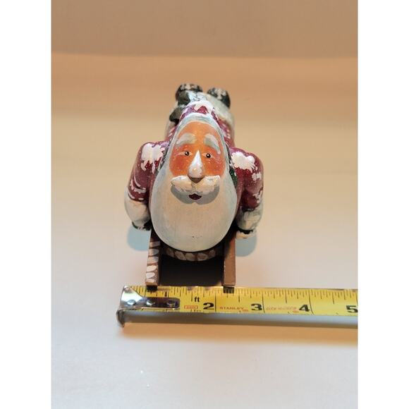 Vintage Santa On Sled Figurine - Whimsical Village Arts - Picture 11 of 11